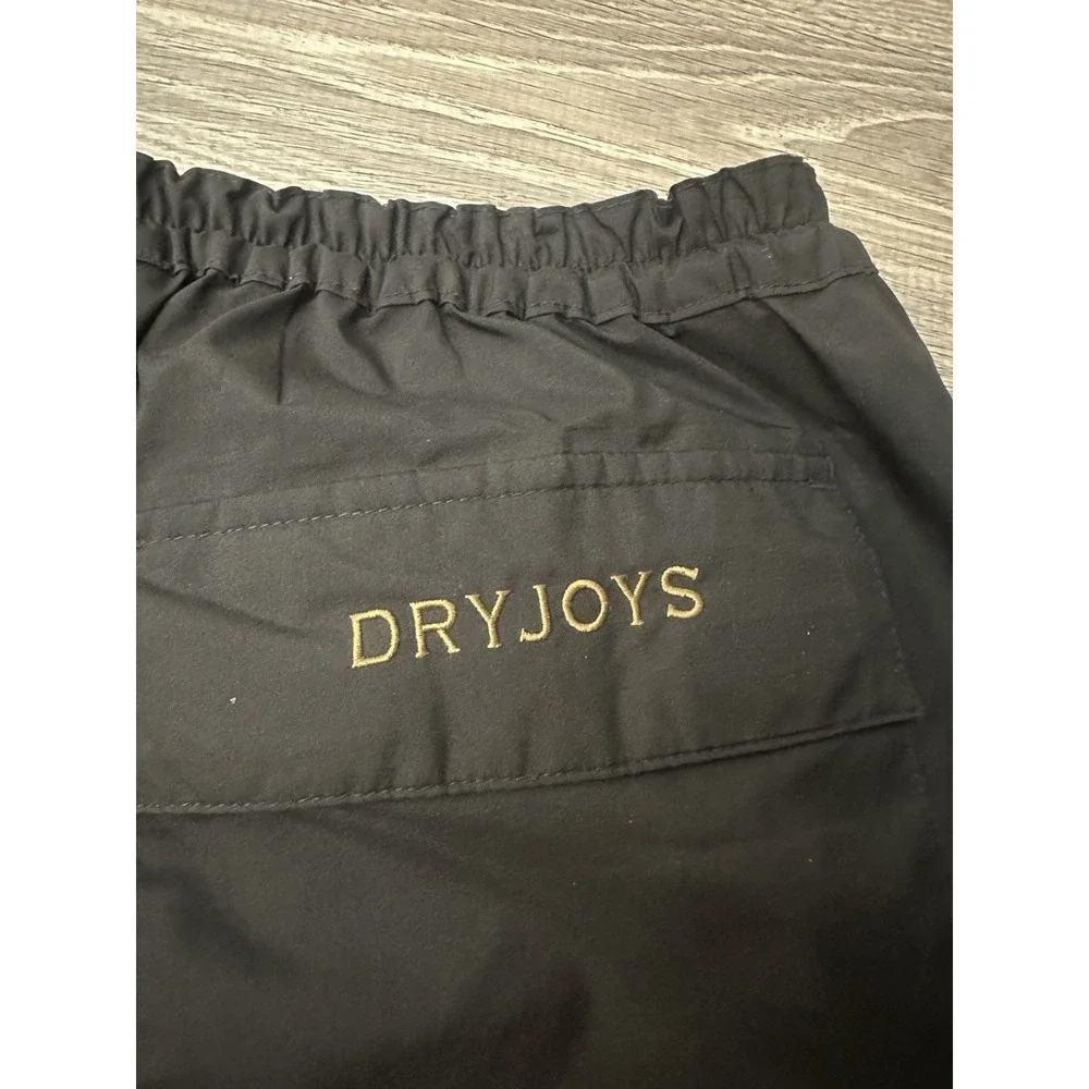 Dryjoys By Footjoy Golf Rain Pants Mens 34x32 Black Snap Zip Bottoms Adjustable